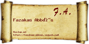 Fazakas Abbás névjegykártya